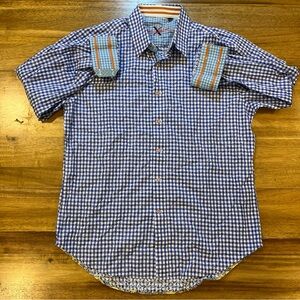 Robert Graham Paisley Print Long Sleeve Embroidered Shirt  Size XL Flip Cuff EUC